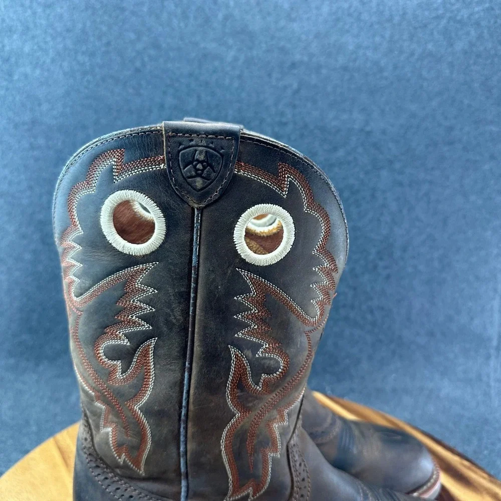 Ariat Women's Heritage Roughstock Size 8 Wide Antique Brown Leather Cowboy Boots